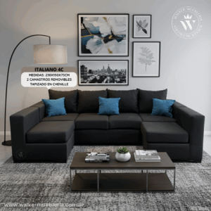 SILLON ITALIANO 2.3MT C/2 CAMATROS CHENILLE
