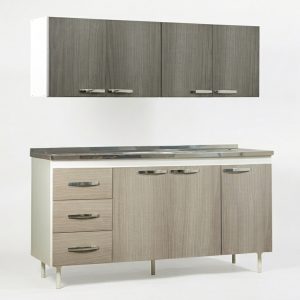 COMBO BAJOMESADA COMPLETO 1.60MTS BL/GRIS