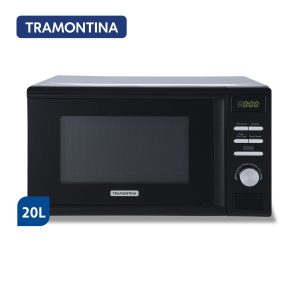 microondas digital tramontina glass cook 20 litros color silver y negro
