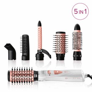 Cepillo de aire Multistyler 5 en 1 Dry&Style GH18 1100 con sus accesorios intercambiables para peinar y secar el cabello.